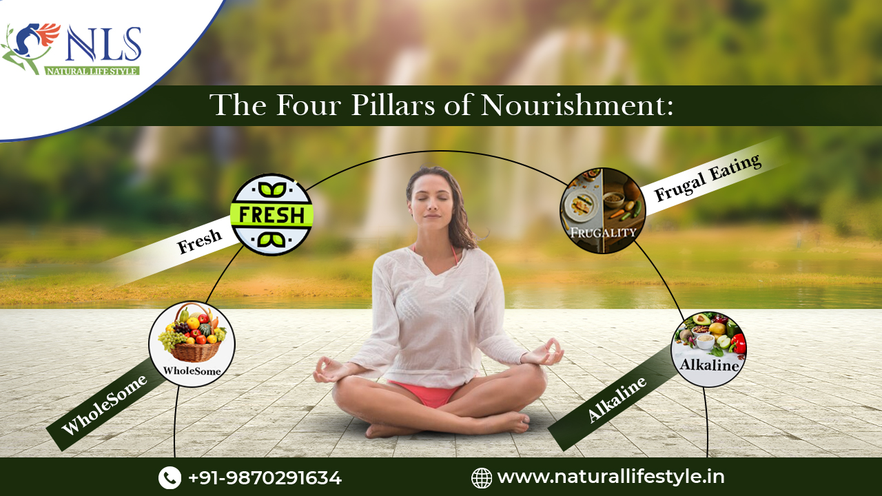 The Four Pillars of Nourishment: Wholesome, Fresh, Alkaline and Frugal Eating